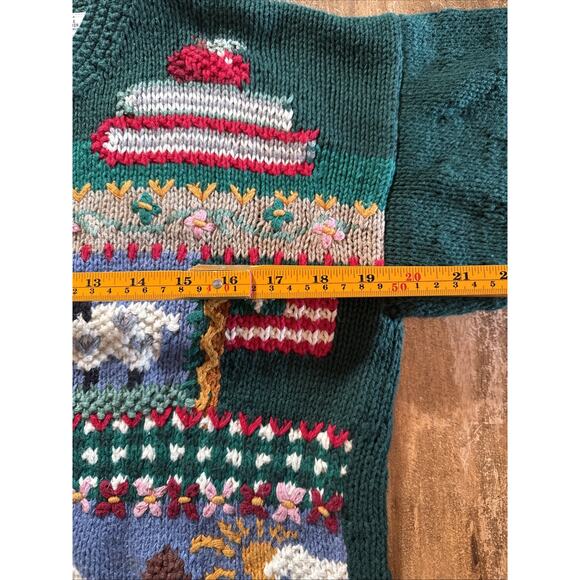 Vintage Signatures By Northern Isles Sweater School Teacher Farm Sweater S/M 14 - Picture 6 of 6